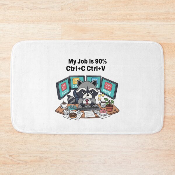 Item preview, Copy Paste Life | Funny Raccoon Work Meme Sticker designed and sold by ZekoStick.