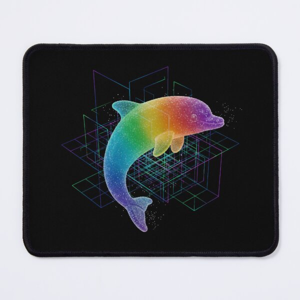 Item preview, Vibrant Gummy Dolphin Multi-Color Tech Grid 3D Art designed and sold by FiveBlessings.
