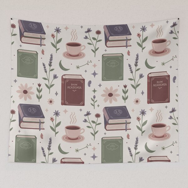 Item preview, Dark Academia Books Coffee Lavender Seamless Pattern - Cozy Literary Repeat designed and sold by Midnight Veil Designs.
