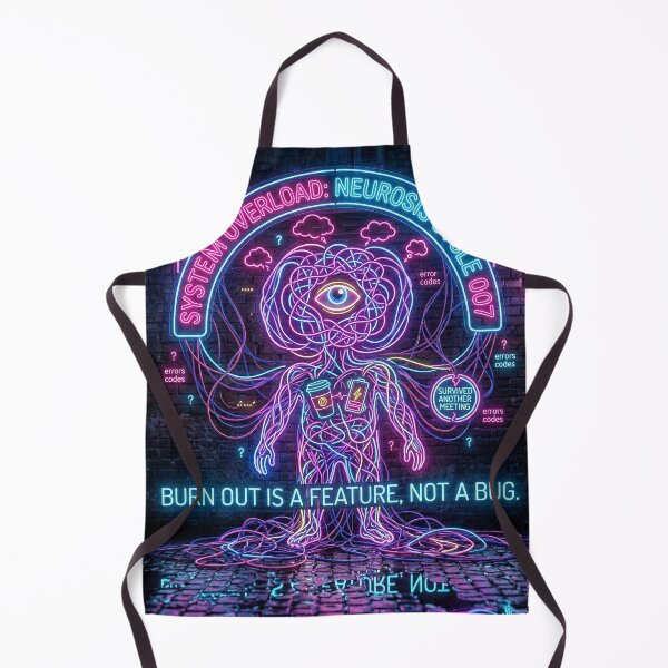 Item preview, Funny Neurosis Cycle 007 Burnout To Do List Overthinking Glitch Neon Art designed and sold by Neon & Neurosis.