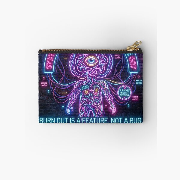 Item preview, Funny Neurosis Cycle 007 Burnout To Do List Overthinking Glitch Neon Art designed and sold by Neon & Neurosis.