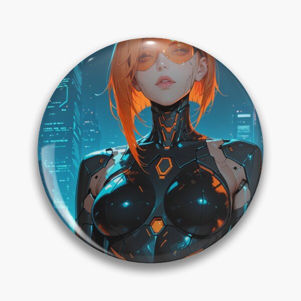 Item preview, Orange Visor – Cyberpunk City Anime Illustration designed and sold by Planet Utoppia.