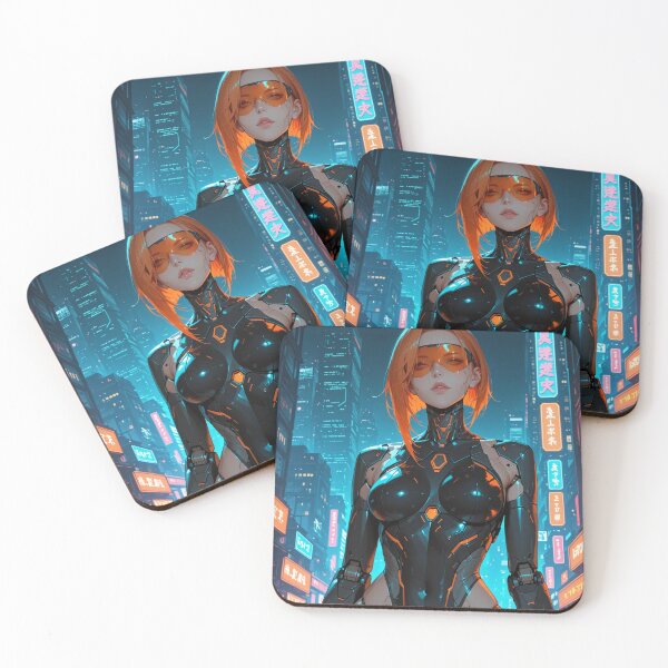 Item preview, Orange Visor – Cyberpunk City Anime Illustration designed and sold by Planet Utoppia.