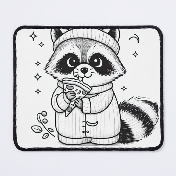 Item preview, Midnight Snack Raccoon – Cute Pajama Pizza Minimalist Design designed and sold by Mitaudesign.