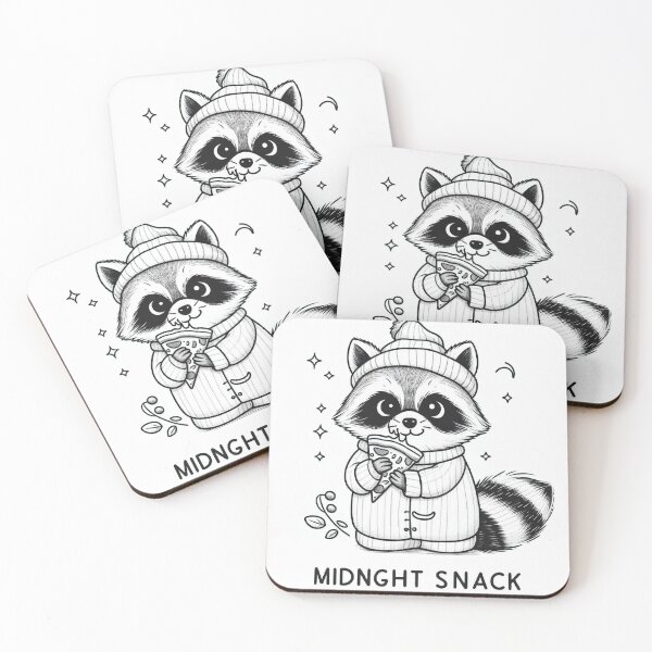 Item preview, Midnight Snack Raccoon – Cute Pajama Pizza Minimalist Design designed and sold by Mitaudesign.