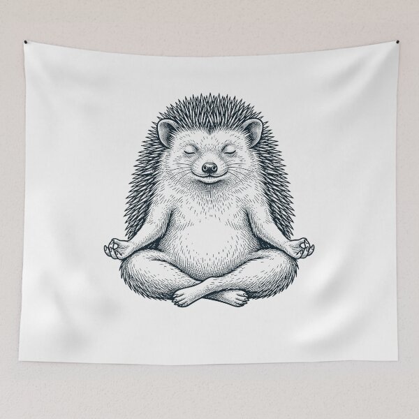 Artikelvorschau, Vintage-Igel-Yoga-Lotus-Meditationsliebhaber entworfen und verkauft von DoodleTortle.