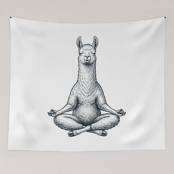 Item preview, Vintage Llama Yoga Lotus Meditation Alpaca Lover designed and sold by DoodleTortle.