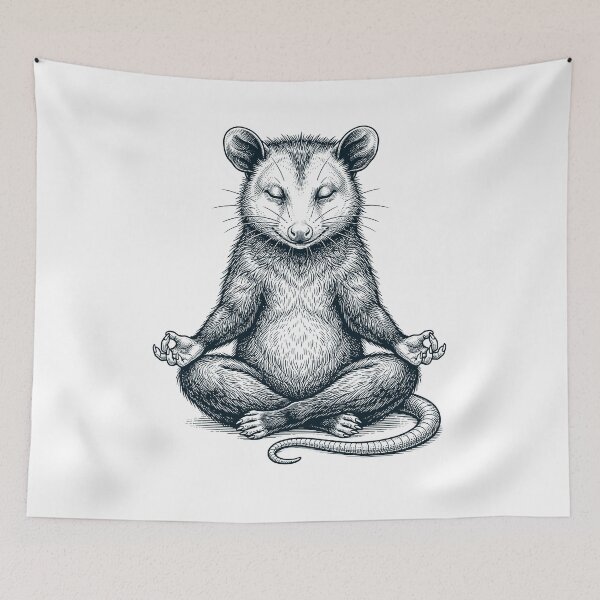 Item preview, Vintage Opossum Yoga Lotus Meditation Lover designed and sold by DoodleTortle.