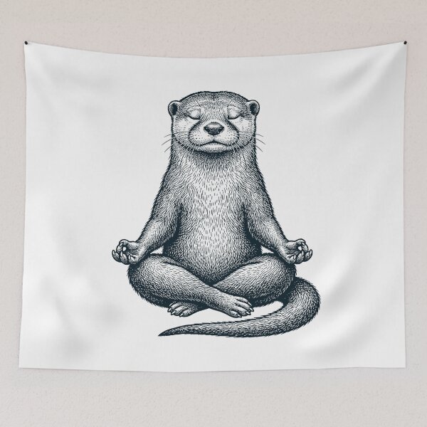 Item preview, Vintage Otter Yoga Lotus Meditation Lover designed and sold by DoodleTortle.