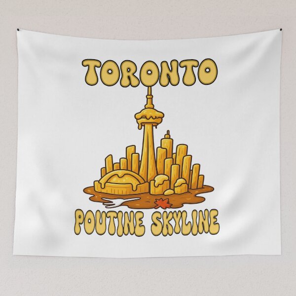 Item preview, Toronto Poutine Skyline CN Tower – Funny Canadian Food City Illustration designed and sold by Globalcitytees.