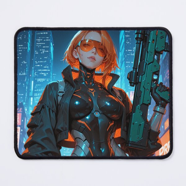 Item preview, Neon Protocol – Cyberpunk Android Anime Art Print designed and sold by Planet Utoppia.
