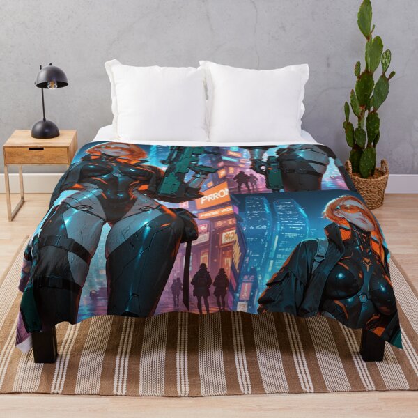 Item preview, Neon Protocol – Cyberpunk Android Anime Art Print designed and sold by Planet Utoppia.