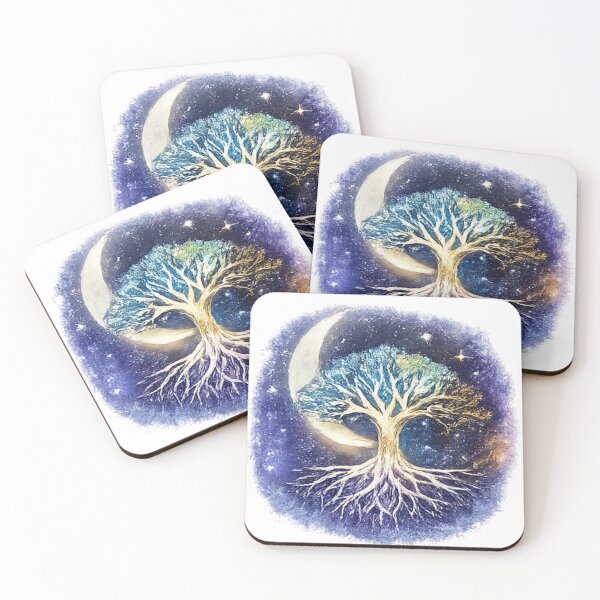 Item preview, Tree of Life Moon – Cosmic Night Spiritual Galaxy Design designed and sold by bloomandbeads.eu.