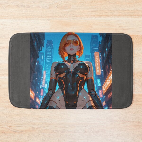 Item preview, Neon Protocol – Cyberpunk Android Anime Art Print designed and sold by Planet Utoppia.
