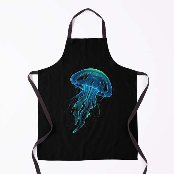Item preview, Deep Sea Jelly Bioluminescent Dark Teal Art designed and sold by FiveBlessings.