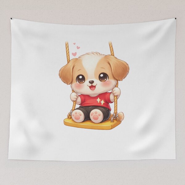 Item preview, Kawaii Puppy Playground - Cute Pastel Dog Having Fun. designed and sold by Lylysun.
