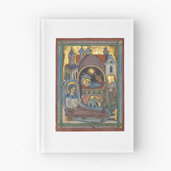 Item preview, Nativity Scene Medieval Art Christmas Christian Jesus Mary Illuminated Manuscript Religious Painting designed and sold by CarolusMarcus.