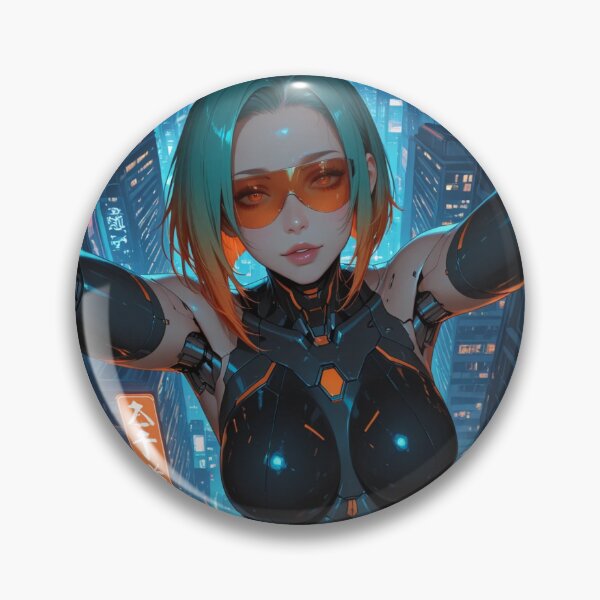 Item preview, Orange Visor – Cyberpunk City Anime Illustration designed and sold by Planet Utoppia.