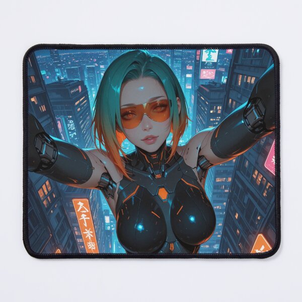 Item preview, Orange Visor – Cyberpunk City Anime Illustration designed and sold by Planet Utoppia.