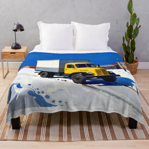Item preview, Yellow Vintage Truck in a Minimalist Winter Town designed and sold by Gabi.Media.