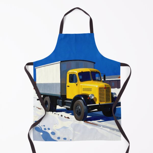 Item preview, Yellow Vintage Truck in a Minimalist Winter Town designed and sold by Gabi.Media.