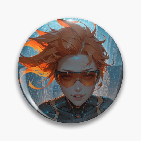 Item preview, Orange Visor – Cyberpunk City Anime Illustration designed and sold by Planet Utoppia.