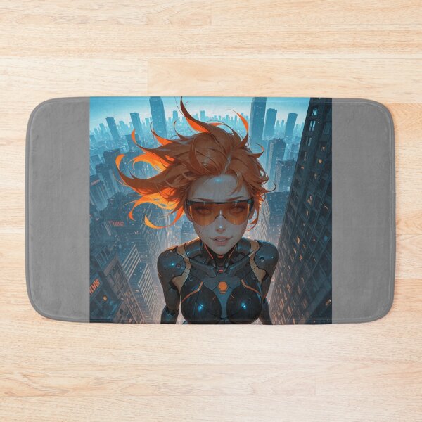 Item preview, Orange Visor – Cyberpunk City Anime Illustration designed and sold by Planet Utoppia.