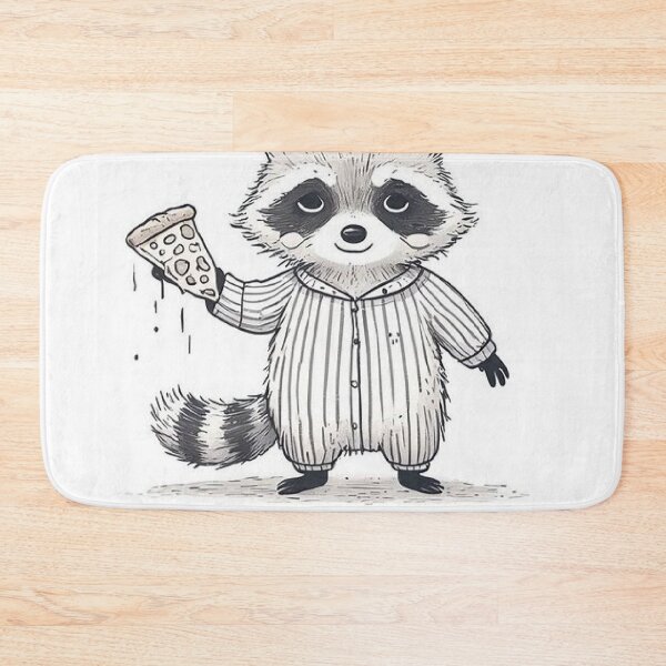 Item preview, Midnight Snack Raccoon – Cute Pajama Pizza Minimalist Design designed and sold by Mitaudesign.