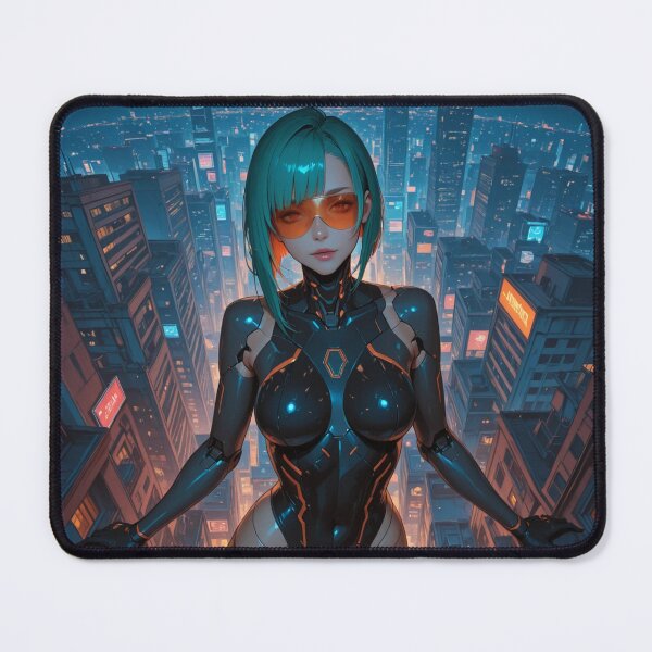 Item preview, Orange Visor – Cyberpunk City Anime Illustration designed and sold by Planet Utoppia.
