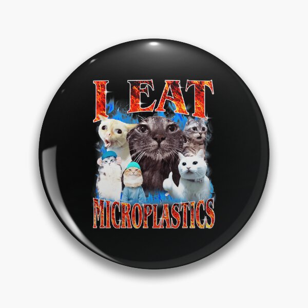 Item preview, I Eat Microplastics Funny Cat Meme Collage designed and sold by tadmercado.