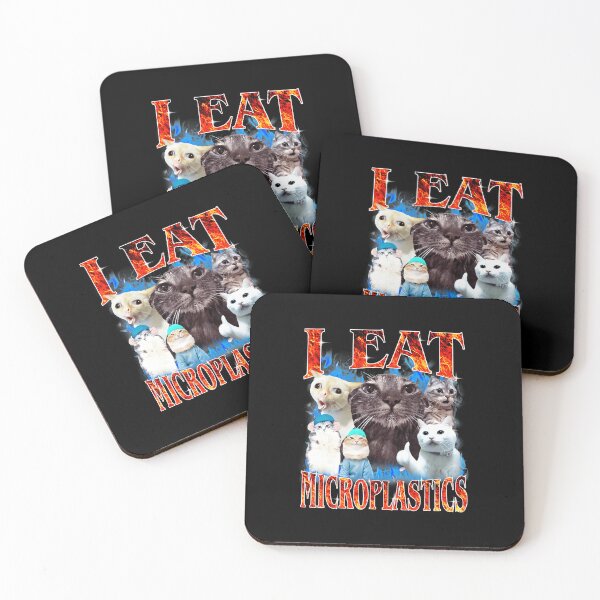 Item preview, I Eat Microplastics Funny Cat Meme Collage designed and sold by tadmercado.