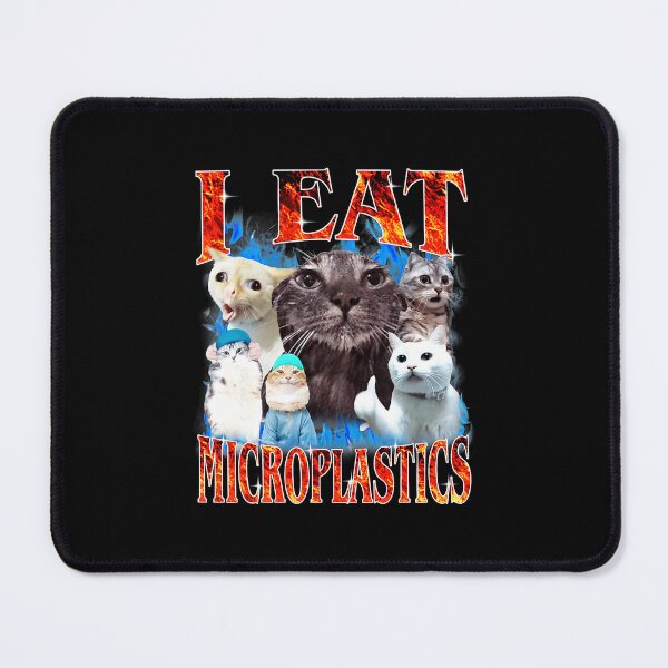 Item preview, I Eat Microplastics Funny Cat Meme Collage designed and sold by tadmercado.