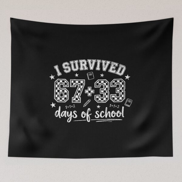 Item preview, I Survived 67+33 Days Of School Cute Doodle School Milestone designed and sold by gladysenglish.