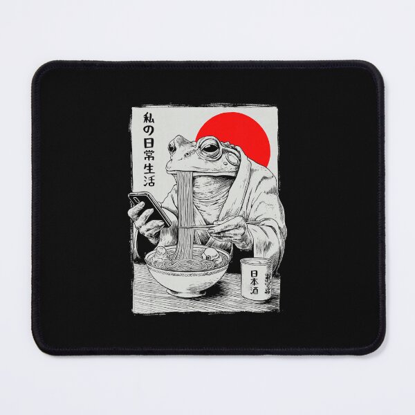 Item preview, Grumpy Frog Eating Ramen Funny Japanese Style Illustration designed and sold by titanlevi.