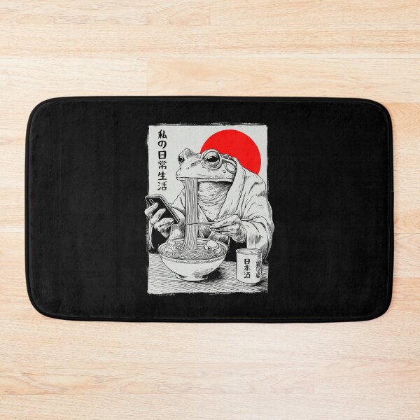Item preview, Grumpy Frog Eating Ramen Funny Japanese Style Illustration designed and sold by titanlevi.