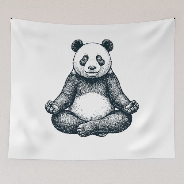 Item preview, Vintage Panda Yoga Lotus Meditation Lover designed and sold by DoodleTortle.