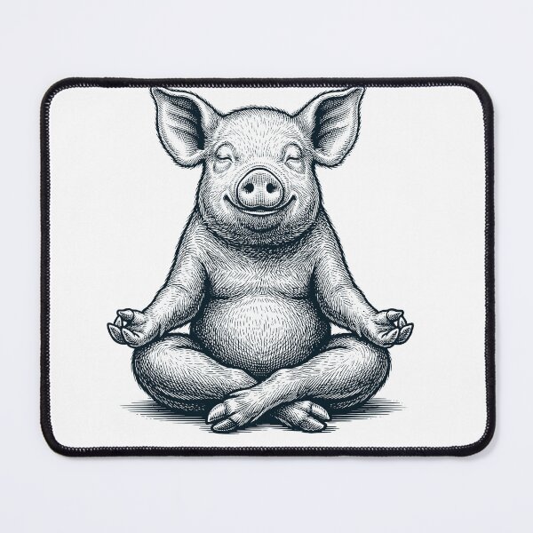 Item preview, Vintage Pig Yoga Lotus Meditation Lover designed and sold by DoodleTortle.