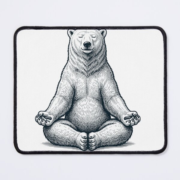 Item preview, Vintage Polar Bear Yoga Lotus Meditation Lover designed and sold by DoodleTortle.