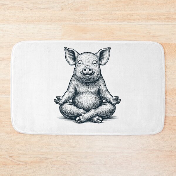 Item preview, Vintage Pig Yoga Lotus Meditation Lover designed and sold by DoodleTortle.