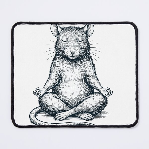 Item preview, Vintage Rat Yoga Lotus Meditation Lover designed and sold by DoodleTortle.