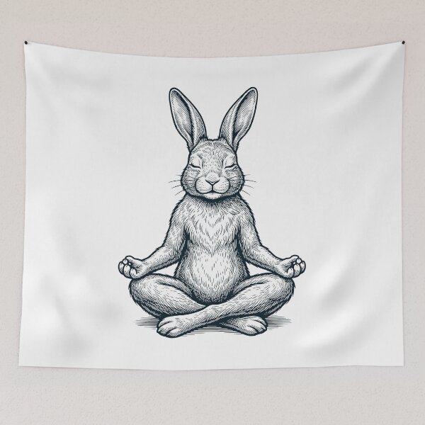 Item preview, Vintage Rabbit Yoga Lotus Meditation Lover designed and sold by DoodleTortle.