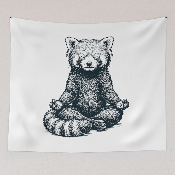 Item preview, Vintage Red Panda Yoga Lotus Meditation Lover Farmer designed and sold by DoodleTortle.