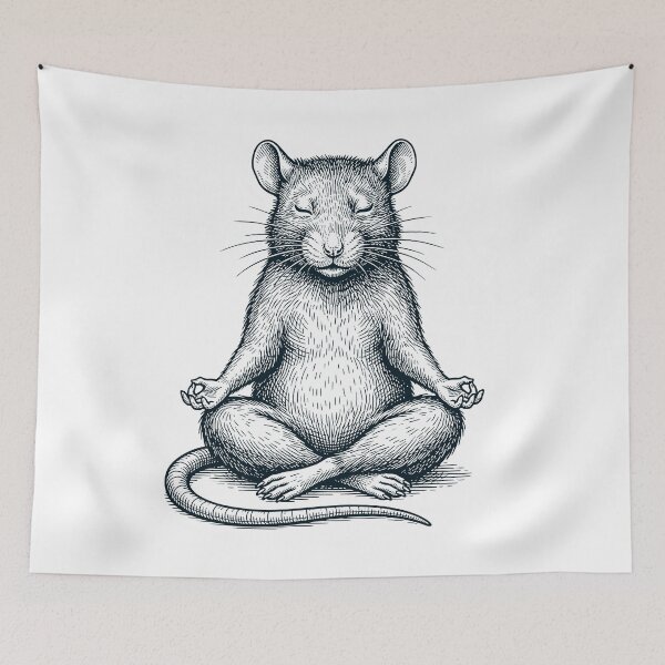 Item preview, Vintage Rat Yoga Lotus Meditation Lover designed and sold by DoodleTortle.
