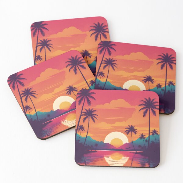 Item preview, Retro Sunset Palm Trees 80s Vintage Aesthetic - 11 designed and sold by RELAX STATION.