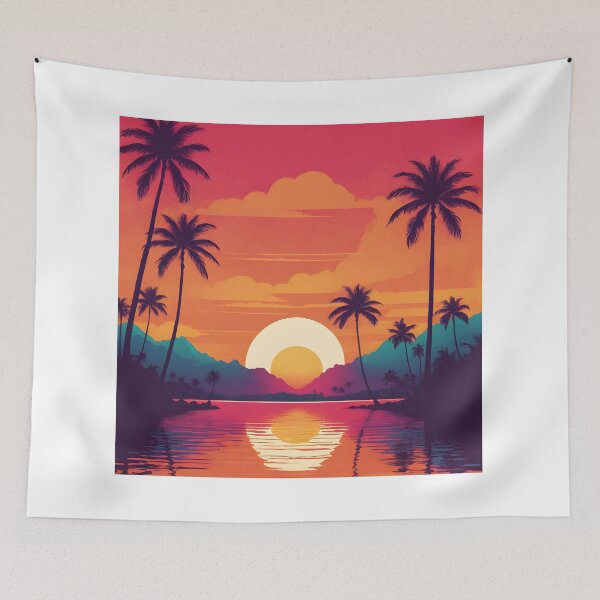 Item preview, Retro Sunset Palm Trees 80s Vintage Aesthetic - 11 designed and sold by RELAX STATION.