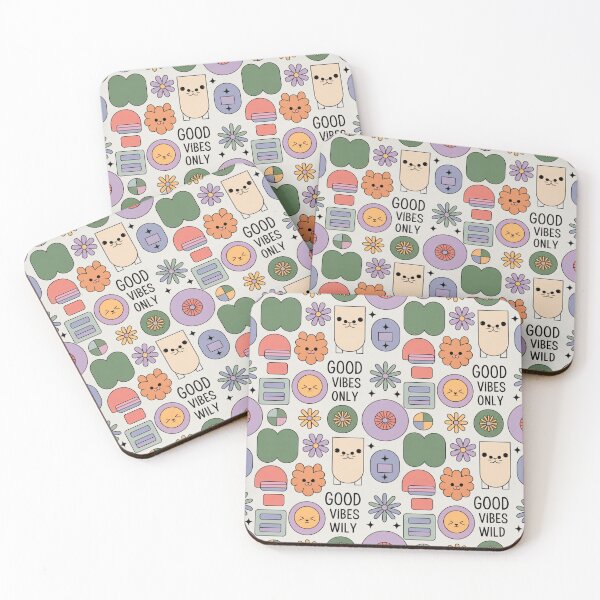Item preview, Good Vibes Only Cute Critters & Flowers Seamless Pattern - Pastel Positive Repeat designed and sold by Midnight Veil Designs.