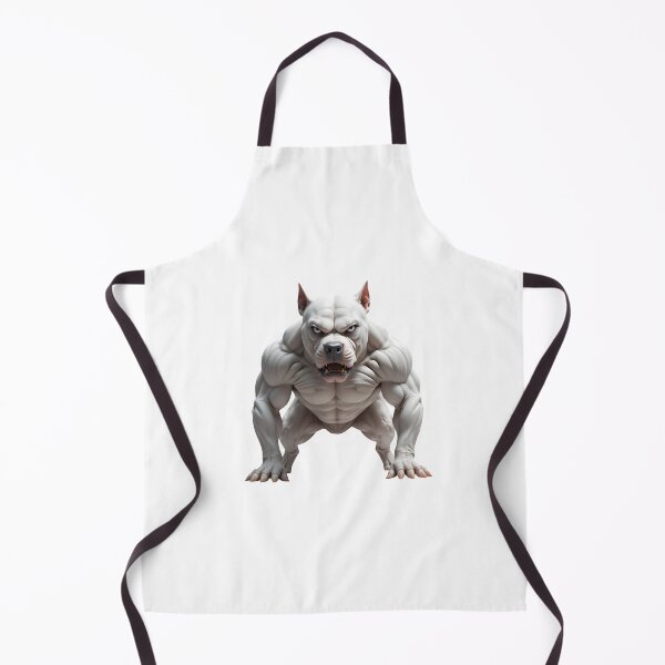 Item preview, Moody White Pitbull Power [Not Very Happy Today]: Fierce Muscular Dog Illustration designed and sold by customgif.