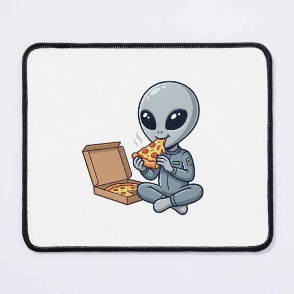 Item preview, Cute Space Alien Eating Pepperoni Pizza designed and sold by Kvarny.