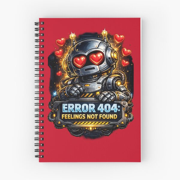 Item preview, Robot with Heart Eyes – Error 404 Feelings Not Found Funny Robot designed and sold by Cosmic Meme Factory.