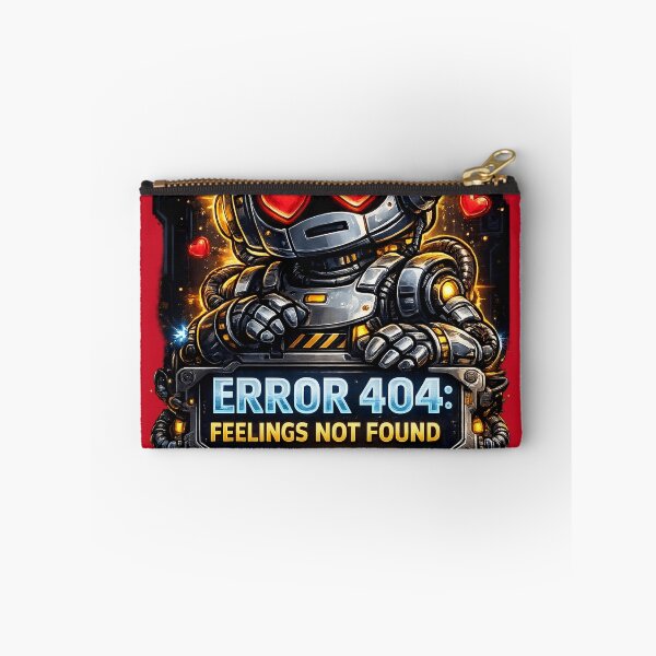 Item preview, Robot with Heart Eyes – Error 404 Feelings Not Found Funny Robot designed and sold by Cosmic Meme Factory.